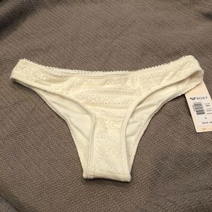 Roxy scooter cream crotchet bikini swim bottoms